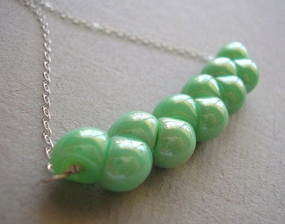 RESERVED Seafoam Czech Glass Sterling Necklace LUXE LINE