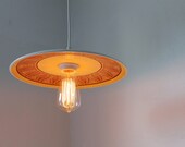 Atomic Onion - Vintage Honey Harvest Gold Taylor Smith & Taylor Ironstone Hanging Platter Pendant Lamp - OOAK  BootsNGus Lighting Fixture
