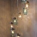 Waterfall Splash Mason Jar Chandelier - Cascading Spiral - Modern Industrial Swag - Handcrafted Upcycled BootsNGus Hanging Lighting Fixture