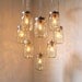Valentines Day Heart Shaped Mason Jar Chandelier Light - Romantic Wedding Swag Lighting Fixture - Rustic Industrial BootsNGus Lamp Design