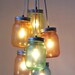 Over The Rainbow Mason Jar Chandelier - Modern Industrial Swag - Handcrafted UpCycled BootsNGus Hanging Pendant Lighting Fixture