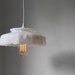 Cloud - Upcycled Vintage Anchor Hocking Fire King White Milk Glass Fruit Bowl Hanging Pendant Light - OOAK BootsNGus Lamp Lighting Fixture