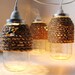 The Hive - Set of 3 - Half Gallon Quart Sized Mason Jar Pendant Lights - UpCycled Handcrafted BootsNGus Lighting Fixture Wrapped in Rope