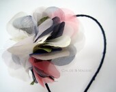 BETHANY Silky fronds handmade flower skinny headband