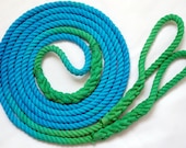 14 ft. Cotton Jump Rope Skipping Rope, Hand-Spliced and Dyed, Turquoise & Green