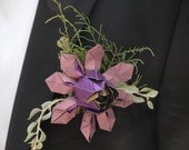 Boutoniere, Corsage, Buttonhole - Everlasting paper lotus
