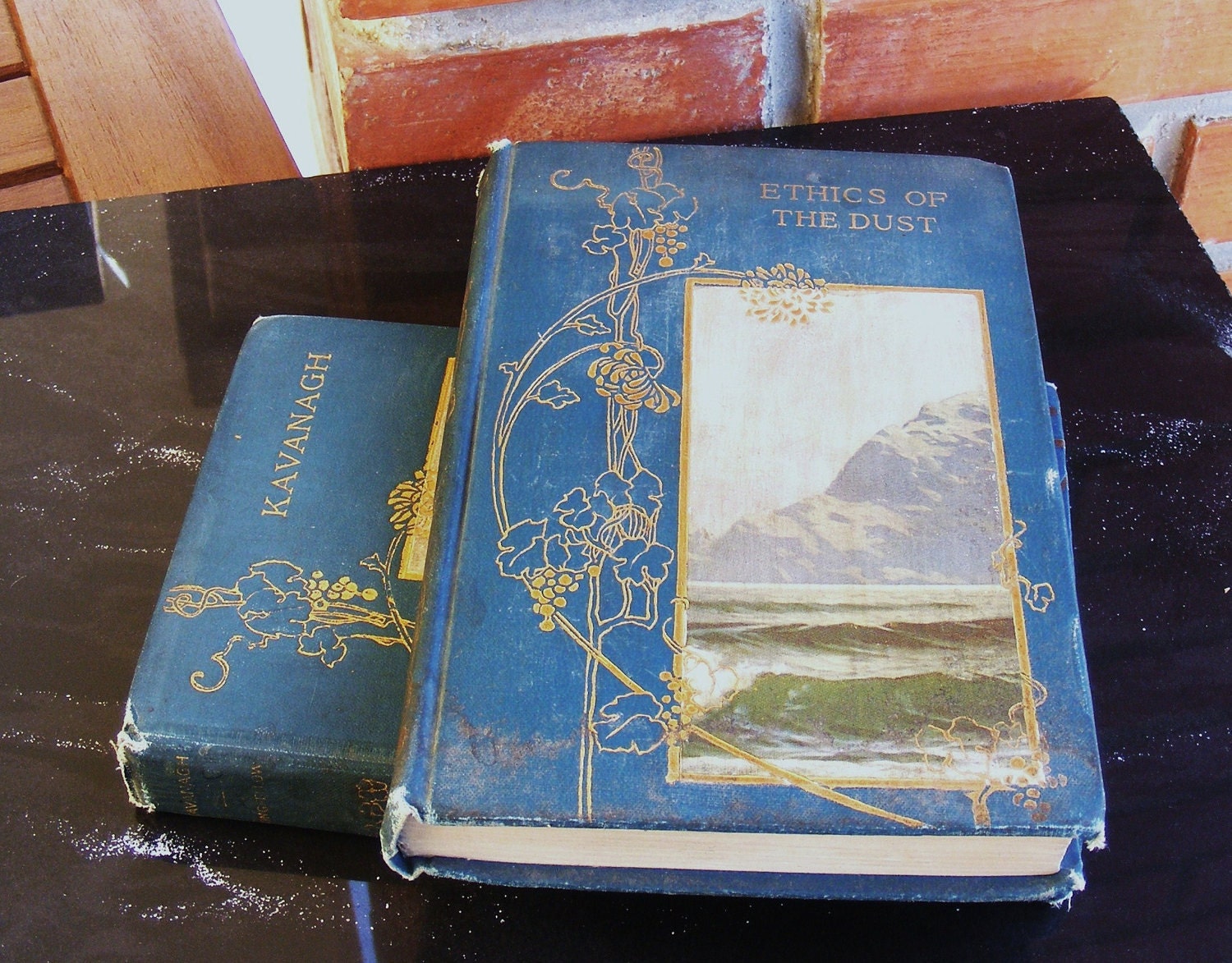 Two art nouveau volumes from 1901 Vademecum series-Ruskin, Longfellow