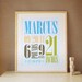 Personalized Nursery Art, Decor for Baby Nursery, Kids and Children Rooms. 16x20 Custom Birth Print - Aqua/Yellow