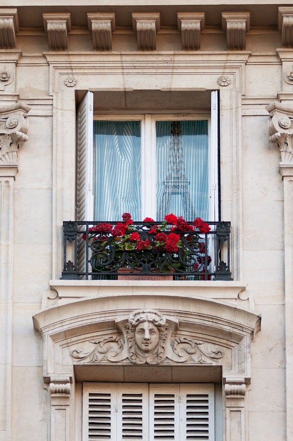 Paris Photo - Paris Reflections - Fine art travel photograph, Paris, France, Window, Eiffel Tower, urban architecture, decor