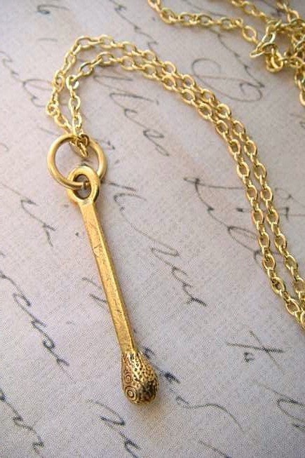 MATCHSTICK - Gold Plated  Charm