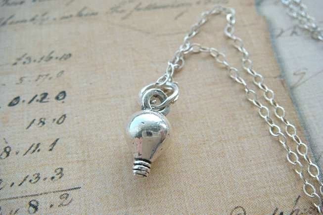 TINY LIGHT BULB - Sterling Silver Charm