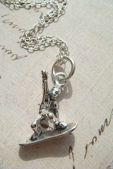 SNOWBOARDER - Sterling Silver Charm