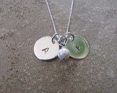 Hand stamped initial necklace
