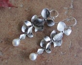 Orchids with Pearl Earrings