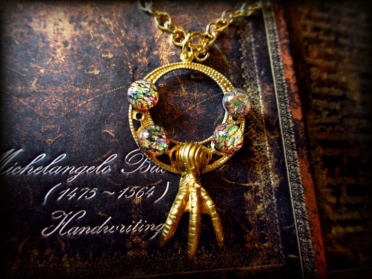 Golden Bird Foot Necklace