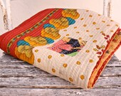 s a l e . vintage indian kantha quilt throw twin