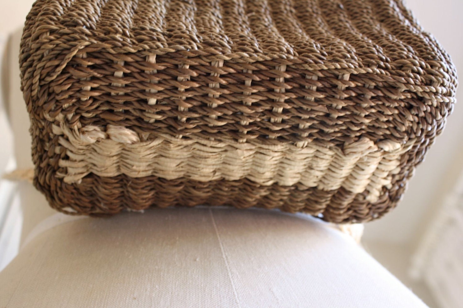 woven sisal mini backpack box bag