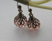 Rose Swarovski Crystal Dangle Earrings