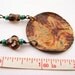 088 Summer Skies Hand Painted Blue Green Yellow Tree of Life Necklace with Chain