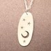 Night Sky crescent moon with stars silver cutout charm, pendant