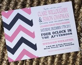 Digital Chevron Invitation Templates (colors of choice)-3 templates