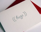 Letterpress Valentine card - i love you. friendship. sympathy card - HUGS