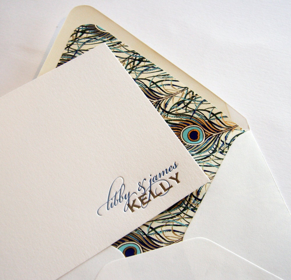 Personalized Stationery - Custom Letterpress - 2color - fifty cards