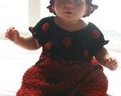 Girls Ladybug Sundress or Beach Cover Up Set Crochet Pattern pdf 400