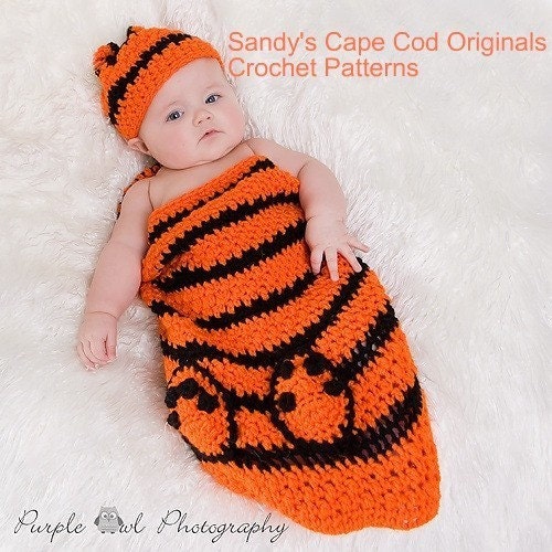 Baby Tiger Cocoon and Beanie Crochet Pattern PDF 337
