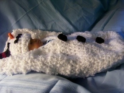 Newborn Snowman Cocoon Crochet Pattern PDF 188