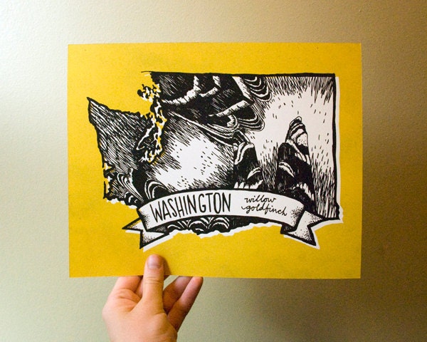 Washington State Bird- Willow Goldfinch 8 x 10 Print