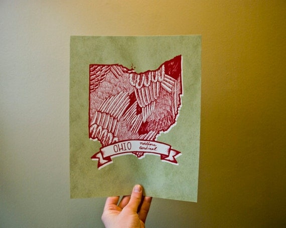 Ohio State Bird- Northern Cardinal 8 x 10 Print