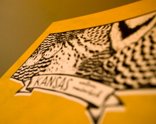 Kansas State Bird- Western Meadowlark 8 x 10 Print
