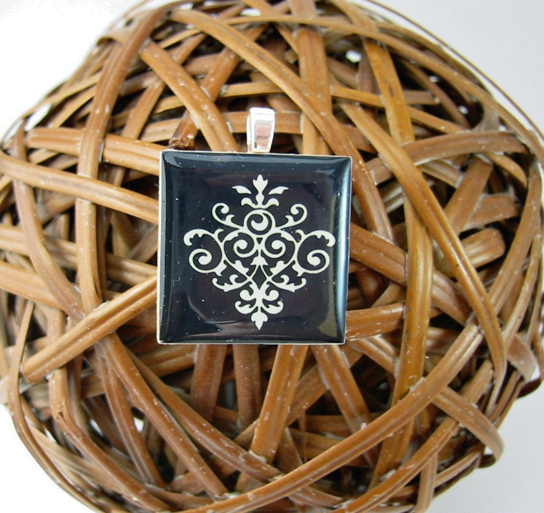 Elegant Filligree Wood Tile Pendant BUY 3 Get ONE FREE
