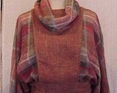 Red, Tan, and Black Plaid Dress with Removable Cowl - size 12