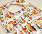 Merry Main Street- Infant or Toddler bib - Adjustable snaps - reversible