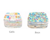 Sweet Bobbins Cloth Wipes Starter Set of 18 wipes - OBV and Flannel - 8x8