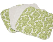 CeladonDamask - Set of 4 wipes - flannel and OBV - SOFT - 8x8 size