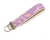 One Key Fob Wristlet - Purple Blooms