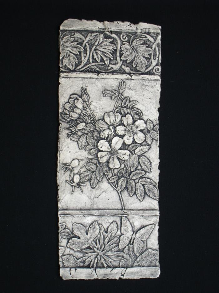 Roses - Ceramic Pottery Porcelain Flower Relief Tile