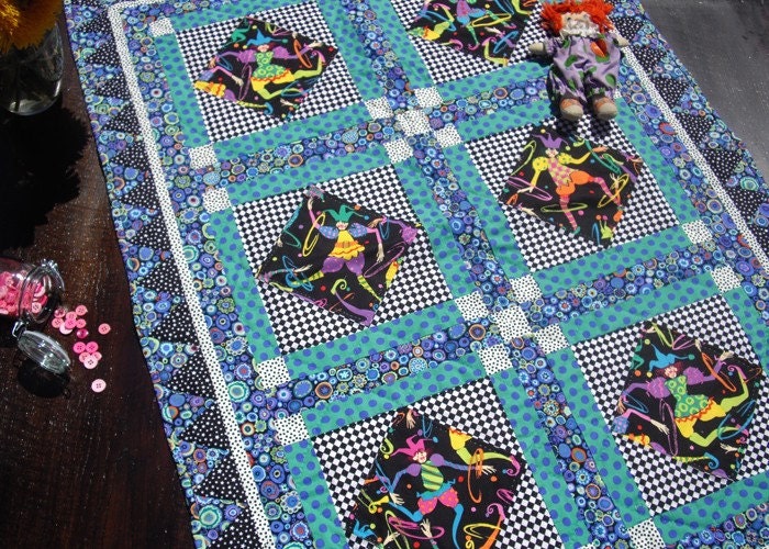Mardi Gras Jester Quilt (blue/green)