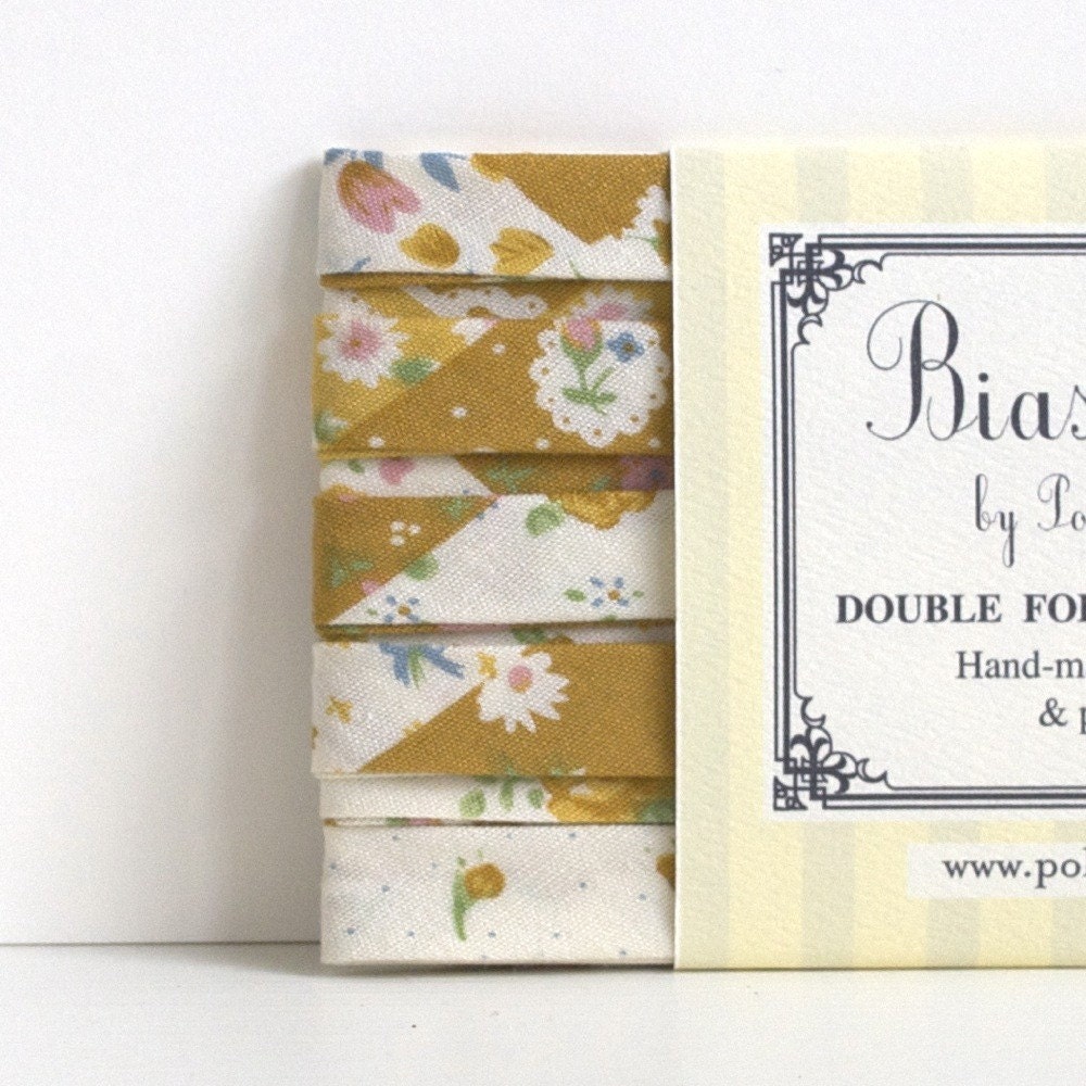 3 Yards Bias Tape- Gold Faux Patchwork