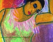 HAITI EARTHQUAKE RELIEF-100 percent of proceeds of this print goes to The Red Cross (Dancer- Art Print)