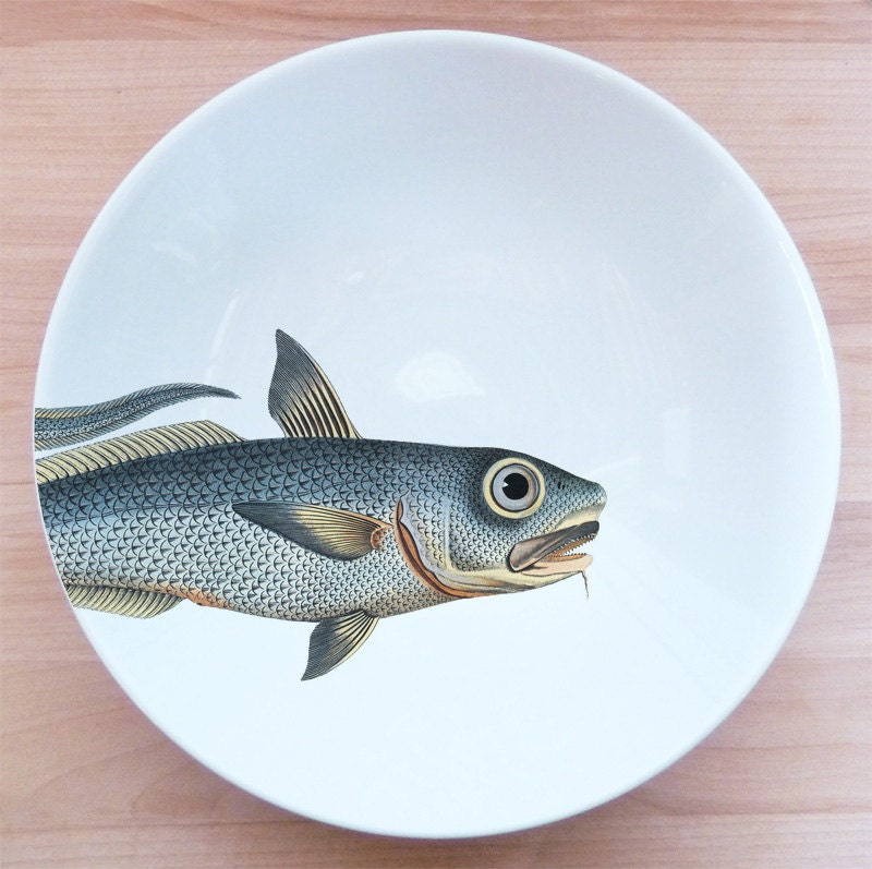 fishy fish Pasta Bowl- "barbichette" - MilestoneDecalArt