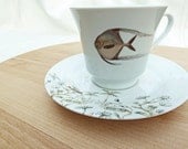 The fishy fish Collection Porcelain Cup and Saucer- angelique - MilestoneDecalArt