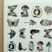 S A L E - 24K Gold Decals for Ceramic, Glass or Enamel - butterflies, owls, trees, mushrooms and apples