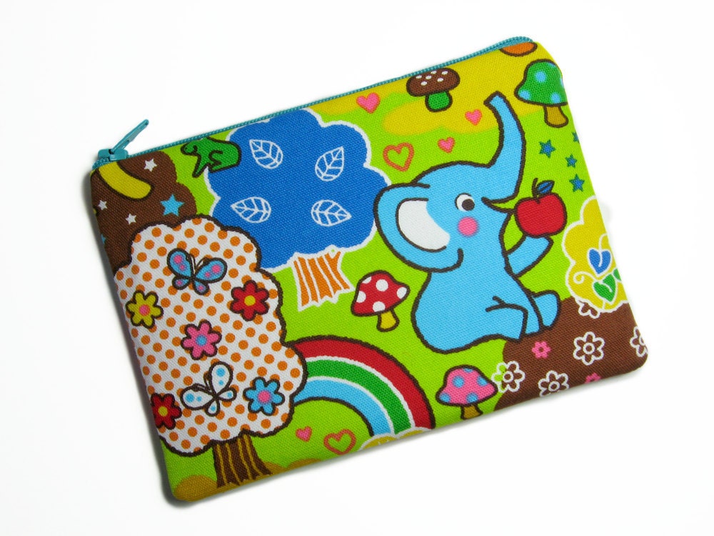 Happy jungle friends zippered pouch
