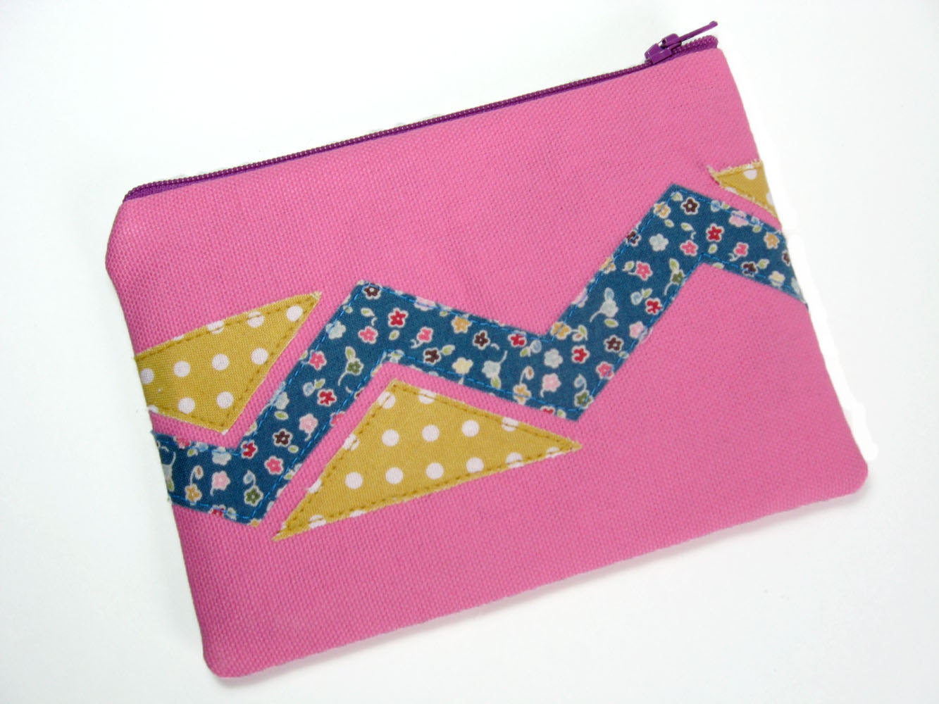 chevron geometric pouch