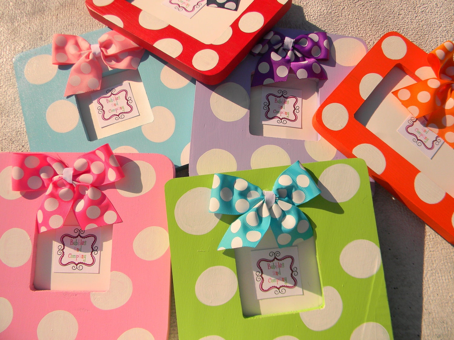 Polka Dots Frames with Big Bows