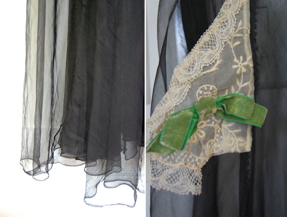 V I N T A G E Art Deco Nuit Noire Gown...reserved for Claudia